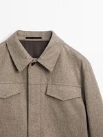 Veste avec poches en laine mélangée