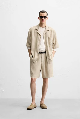OVERSIZED LINEN-VISCOSE SHIRT