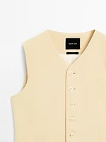 Linen blend suit waistcoat