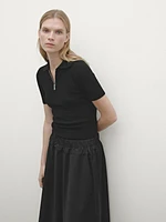 Technical fabric skirt with wool