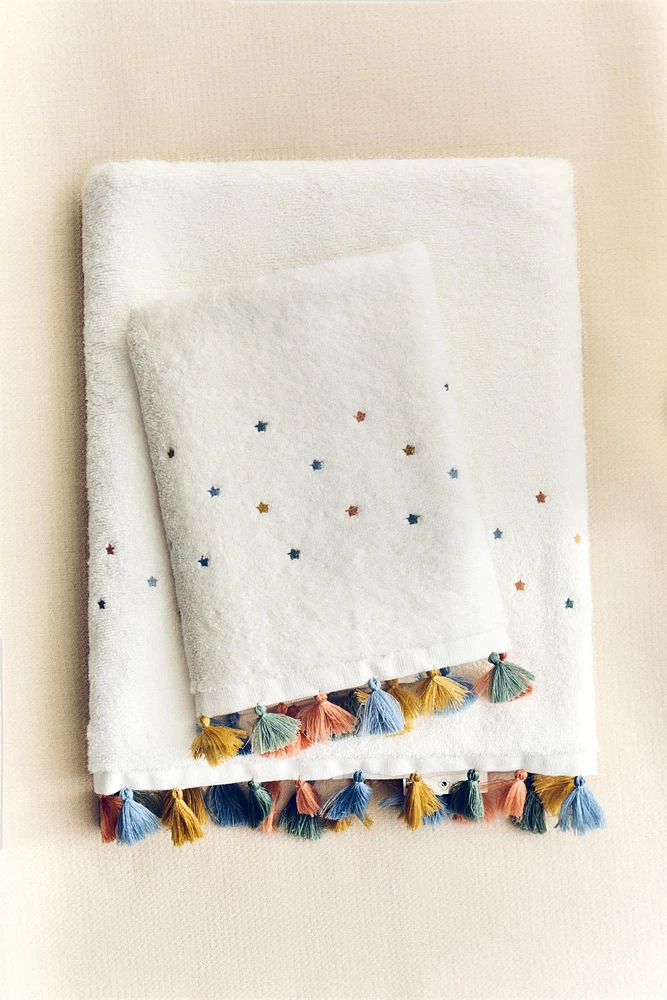 SERVIETTE DE BAIN ENFANT POMPONS