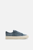 DISTRESSED FABRIC SNEAKERS