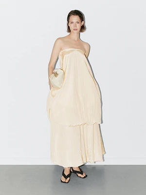 Crinkle-effect balloon midi skirt - STUDIO