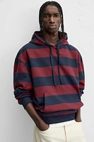 STRIPED HOODED SWEATSHIRT