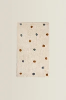 CHILDREN'S RECTANGULAR TEXTURED POLKA DOT AREA RUG