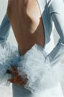 SHORT TULLE CUFF VOLUME DRESS