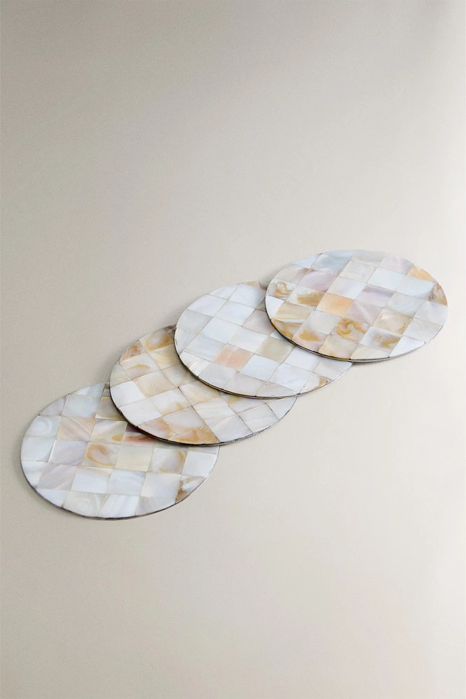 LOT DESSOUS DE VERRE NACRE (LOT DE 4)