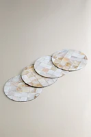 LOT DESSOUS DE VERRE NACRE (LOT DE 4)