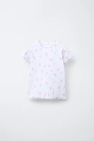 PRINTED RIBBED T-SHIRT
