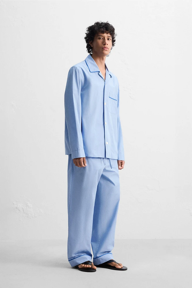 CONTRAST PAJAMA SHIRT