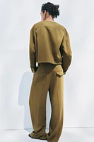 LINEN BLEND PLEATED PANTS ZW COLLECTION