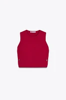 TOP GILET MAILLE BOUTONS LATÉRAUX