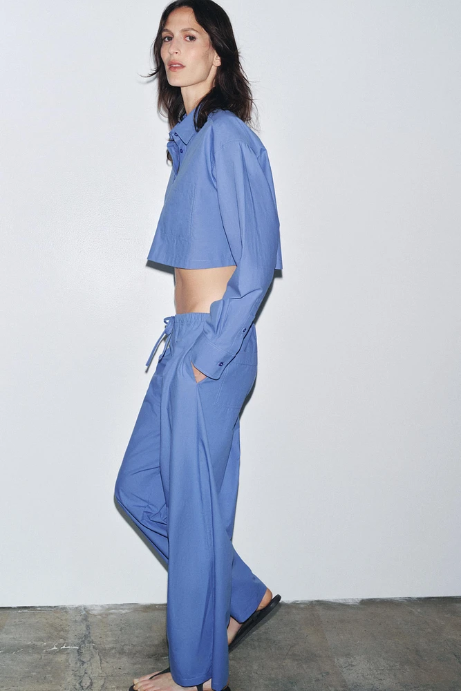 CHEMISE COURTE EN POPELINE