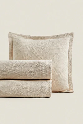 COUVRE-LIT COTON MOTIF GÉOMÉTRIQUE