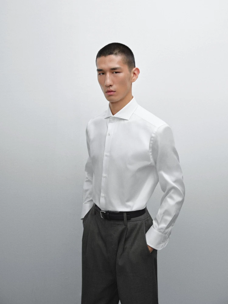 Chemise slim serge 100 % coton