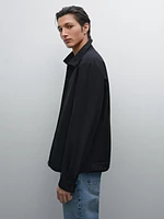 Cotton blend zip-up jacket