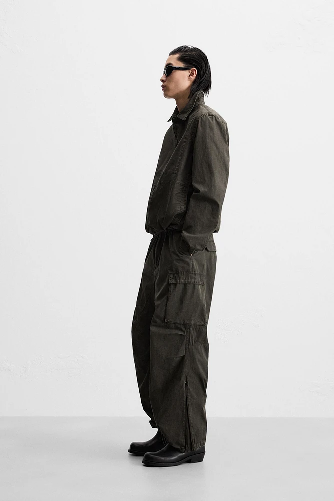 PANTALON CARGO TECHNIQUE DÉLAVÉ