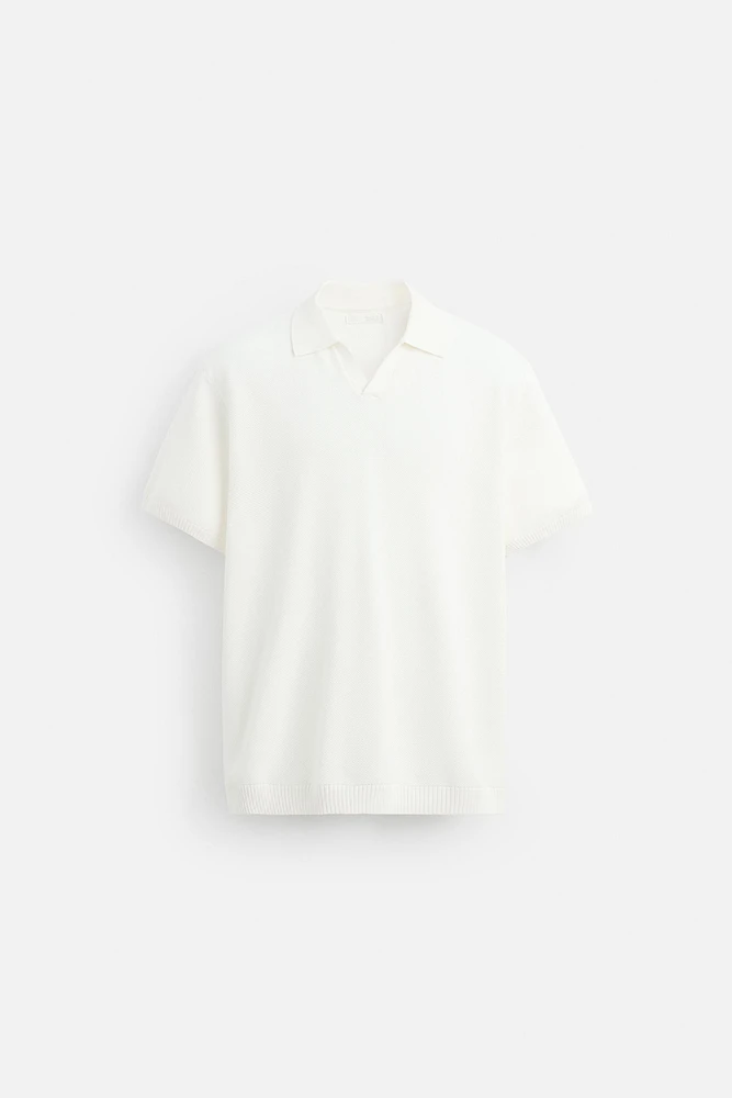 TEXTURED KNIT POLO