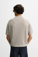 LINEN KNIT POLO SHIRT
