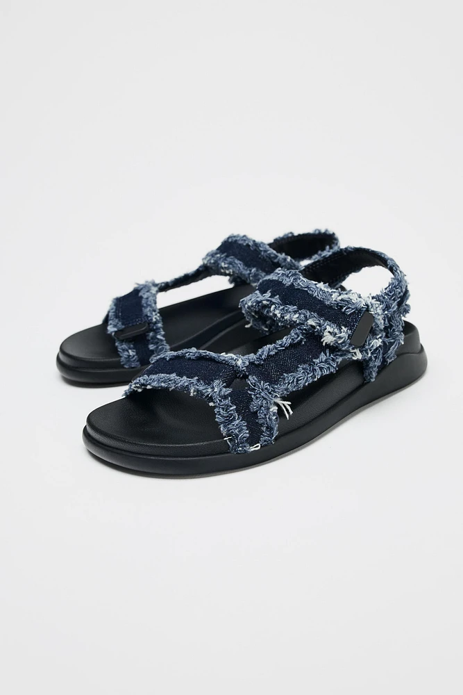 SANDALES PLATEFORMES EN DENIM