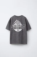 T-SHIRT EFFET DÉLAVÉ AVEC INSCRIPTION IMPRIMÉE