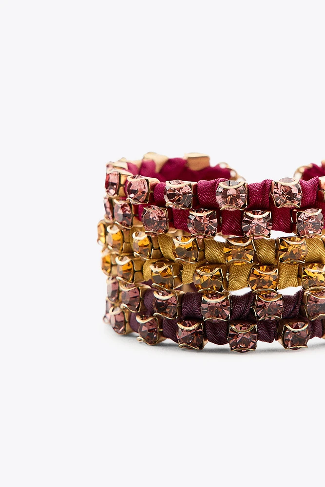 3-PACK OF WOVEN JEWEL BRACELETS