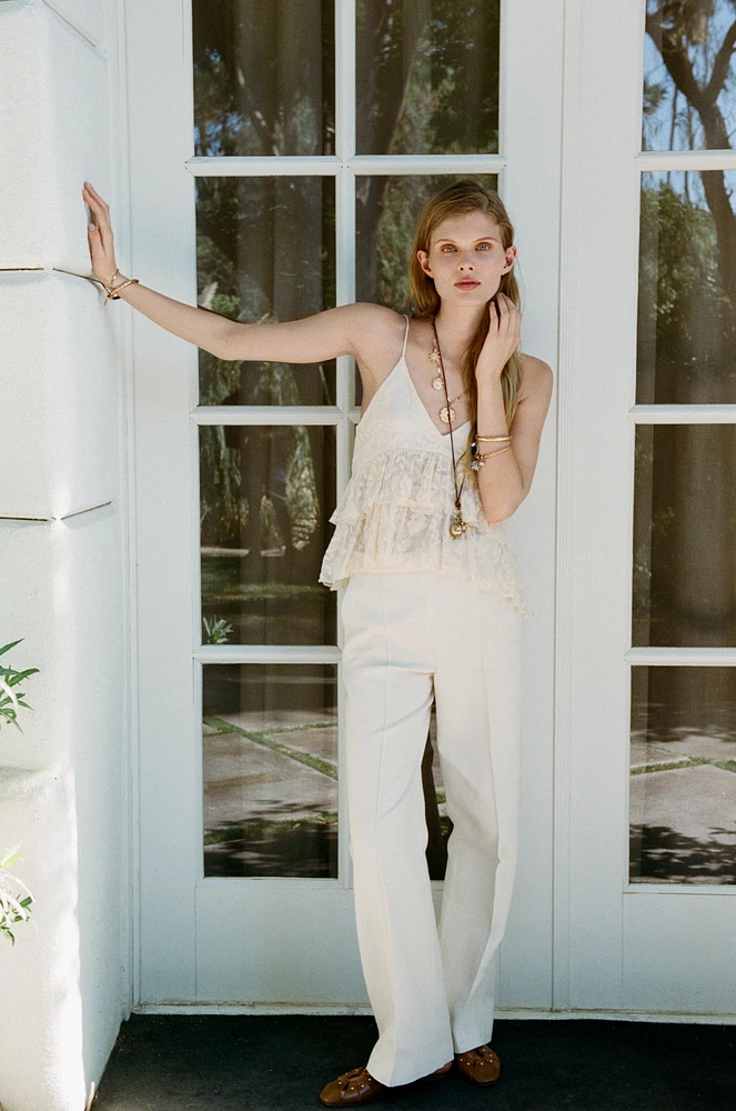 PANTALON TAILLE HAUTE NERVURÉ