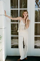 PANTALON TAILLE HAUTE NERVURÉ