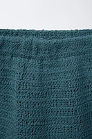 JUPE EN MAILLE DE CROCHET À FLEURS