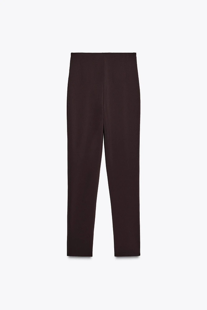 CREPE ZIPPER LEGGINGS