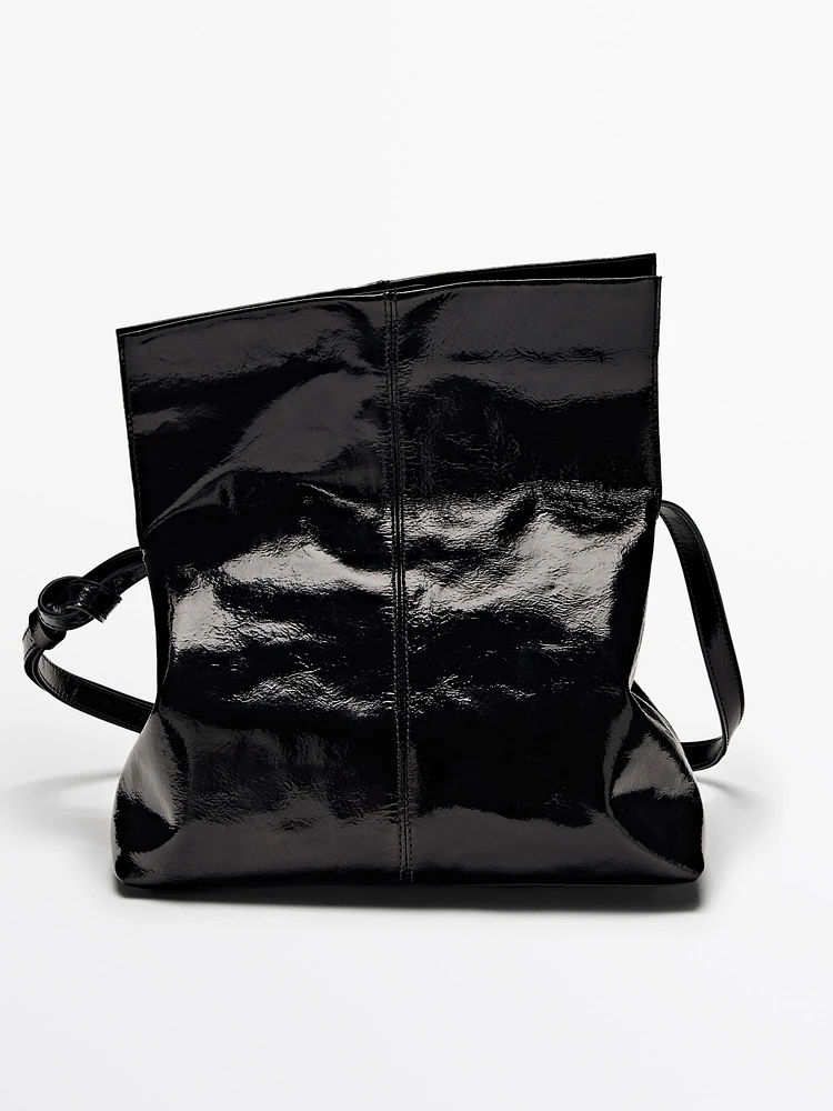 Mini-sac flap nappa craquelé