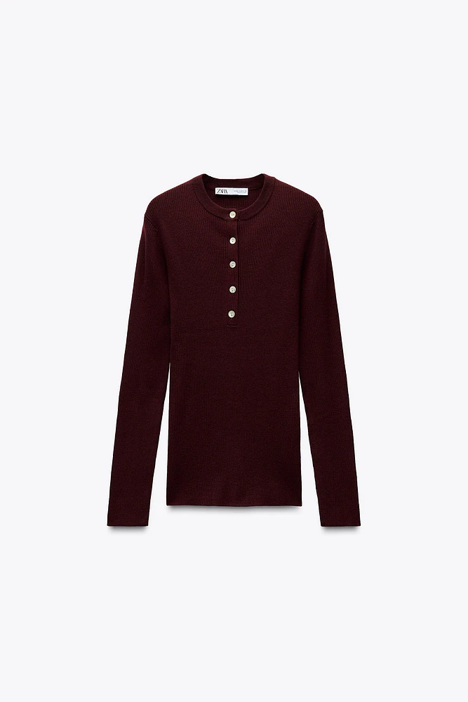 FINE KNIT WOOL SWEATER