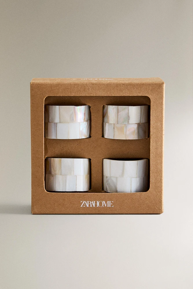 LOT PORTE-SERVIETTES NACRE (LOT DE 4)
