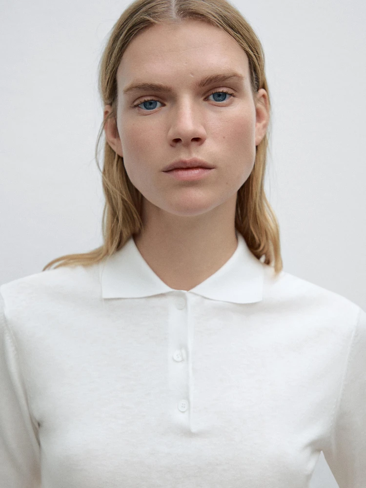 Pull polo manches courtes