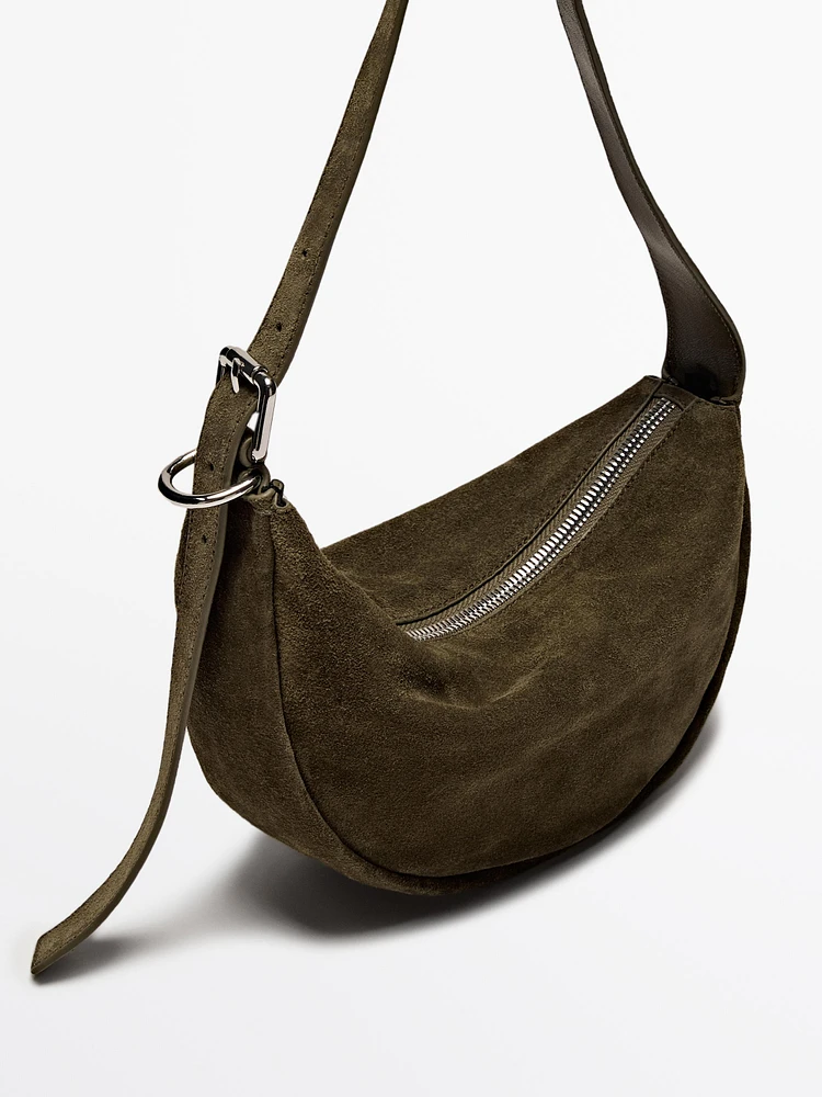 Sac porté épaule en croûte de cuir