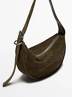 Sac porté épaule en croûte de cuir
