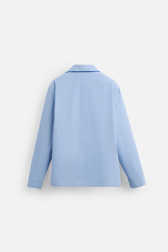 CONTRAST PAJAMA SHIRT