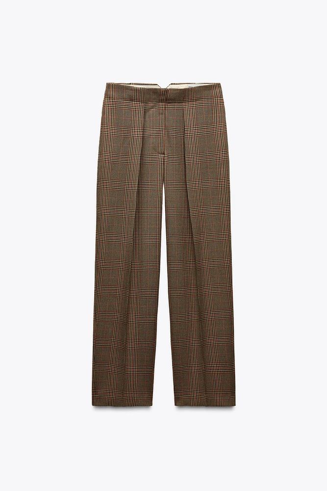 PLAID PANTS WITH DARTS ZW COLLECTION
