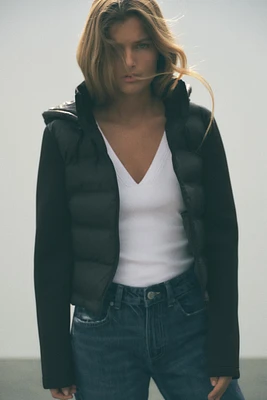NEOPRENE EFFECT PUFFER JACKET