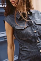 ROBE Z1975 DRAPÉE COURTE EN JEAN
