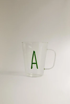 BOROSILICATE MUG WITH INITIAL A