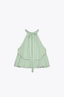 EMBROIDERED GAUZE TOP