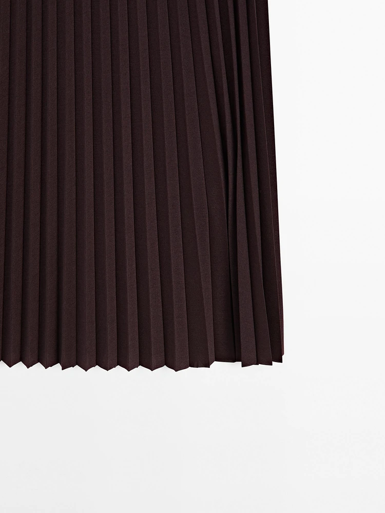 Long pleated flared skirt