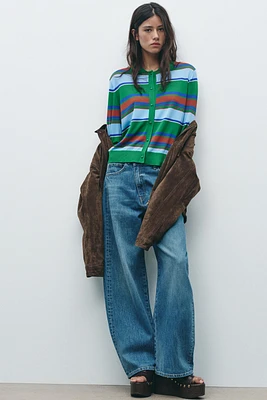 STRIPED POLO CARDIGAN