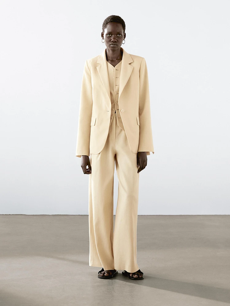 Linen blend blazer