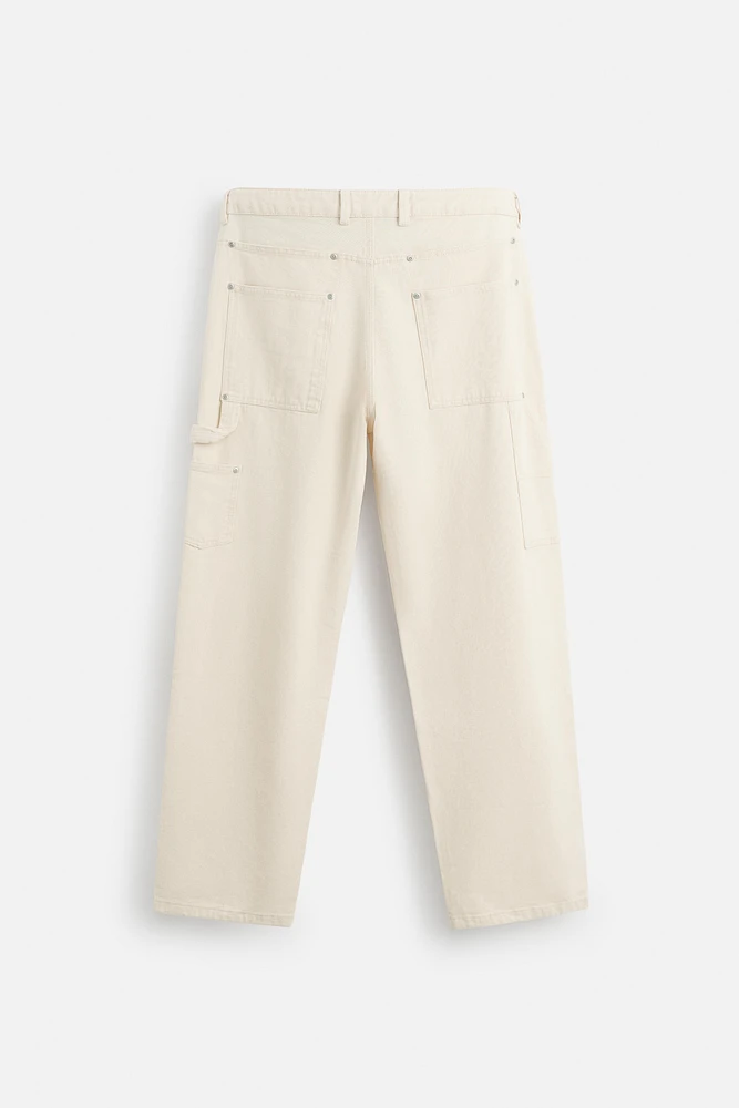 EMBROIDERED CARPENTER POCKET PANTS