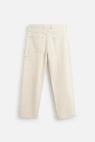 EMBROIDERED CARPENTER POCKET PANTS