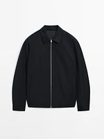 Cotton blend zip-up jacket