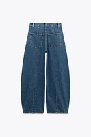 TRF LOW-RISE PLEATED JEANS