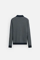 STRIPED KNIT POLO SHIRT